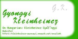 gyongyi kleinheincz business card